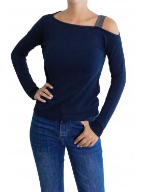 Maglia con dettaglio spalla glitter 